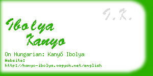 ibolya kanyo business card